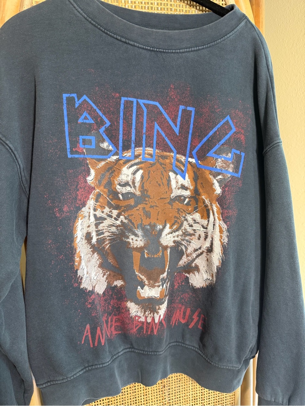 Anine Bing Black Graphic Tiger Crewneck Sweatshirt - Picture 3 of 5